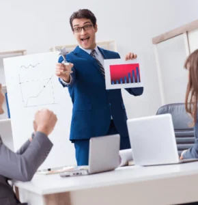 a industries leader doing meeting with their employees and discussing strategies of top digital Marketing Strategies in 2025